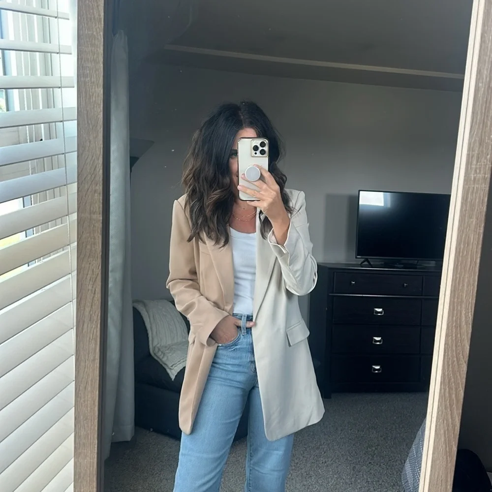 Colorblock long blazer - Picture 1 of 3